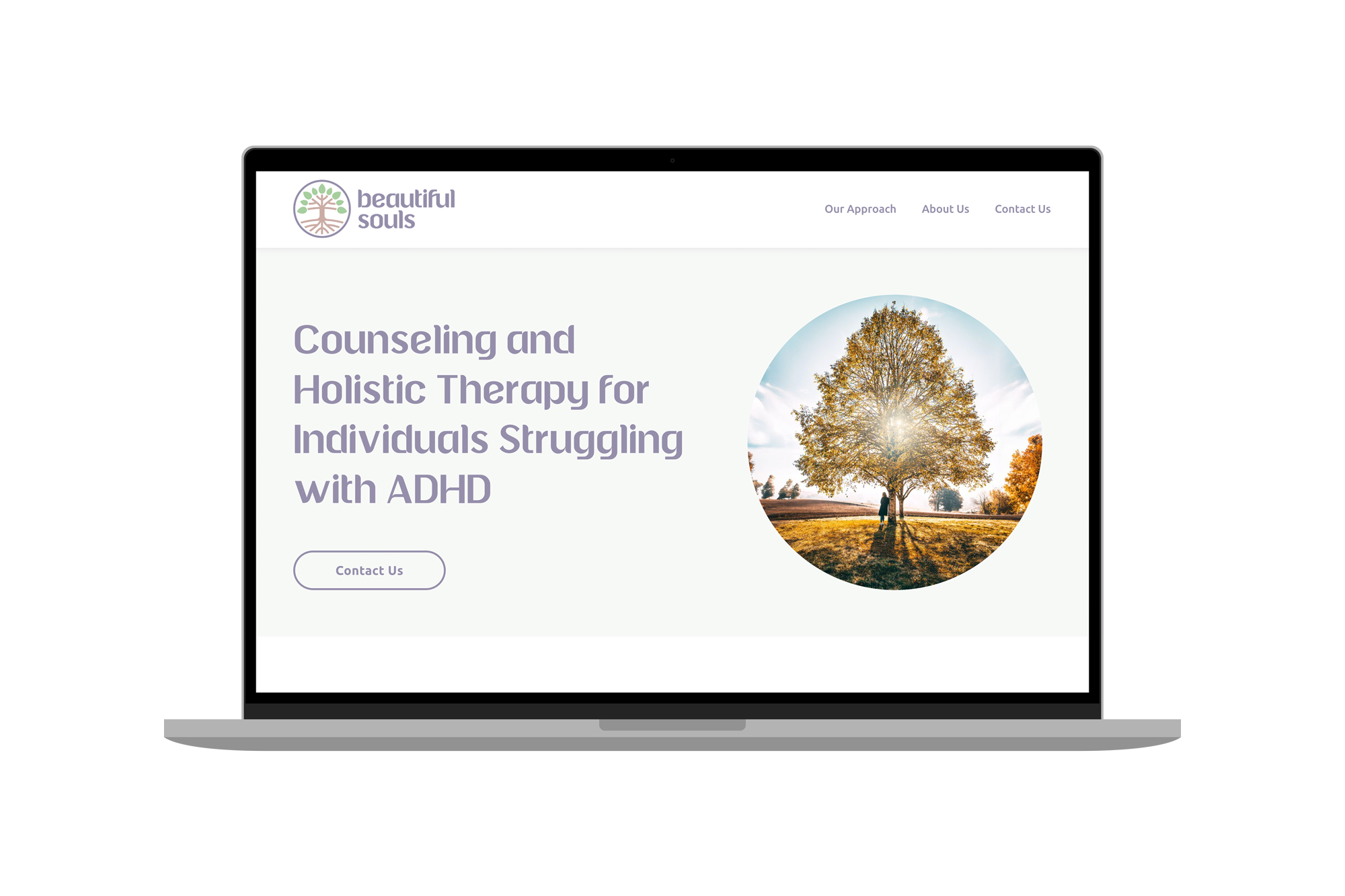 Beautiful Souls Website - Laptop Mockup