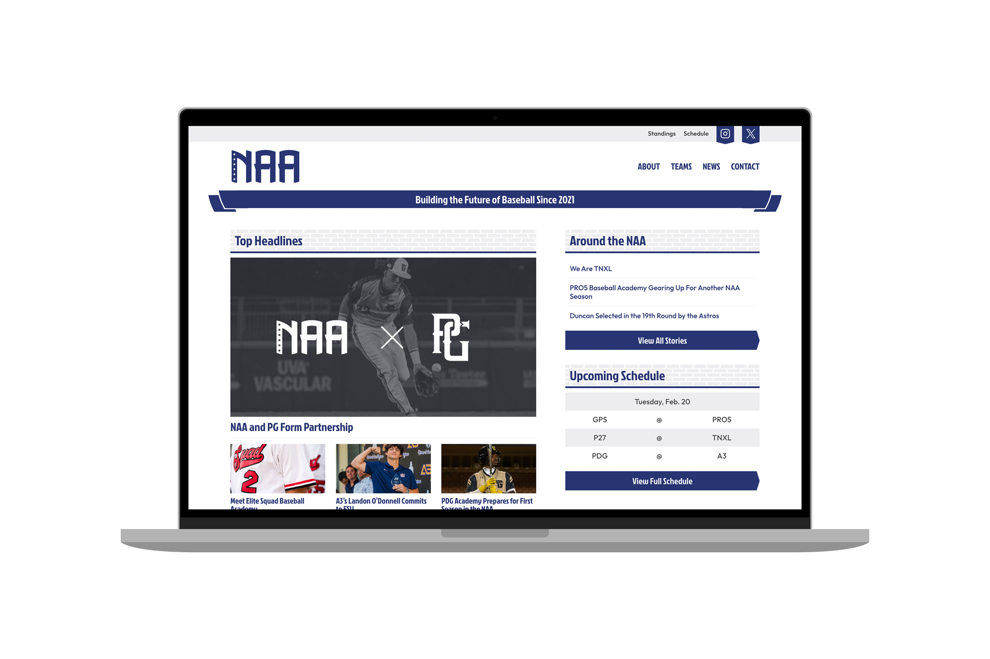 NAA Website Mockup - Laptop