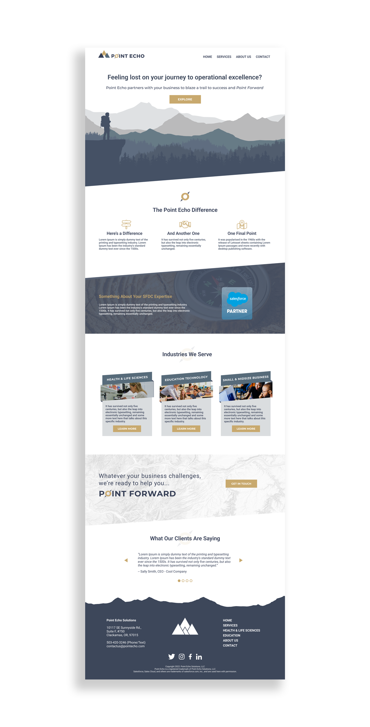 Point Echo Website Mockup - Full Screen