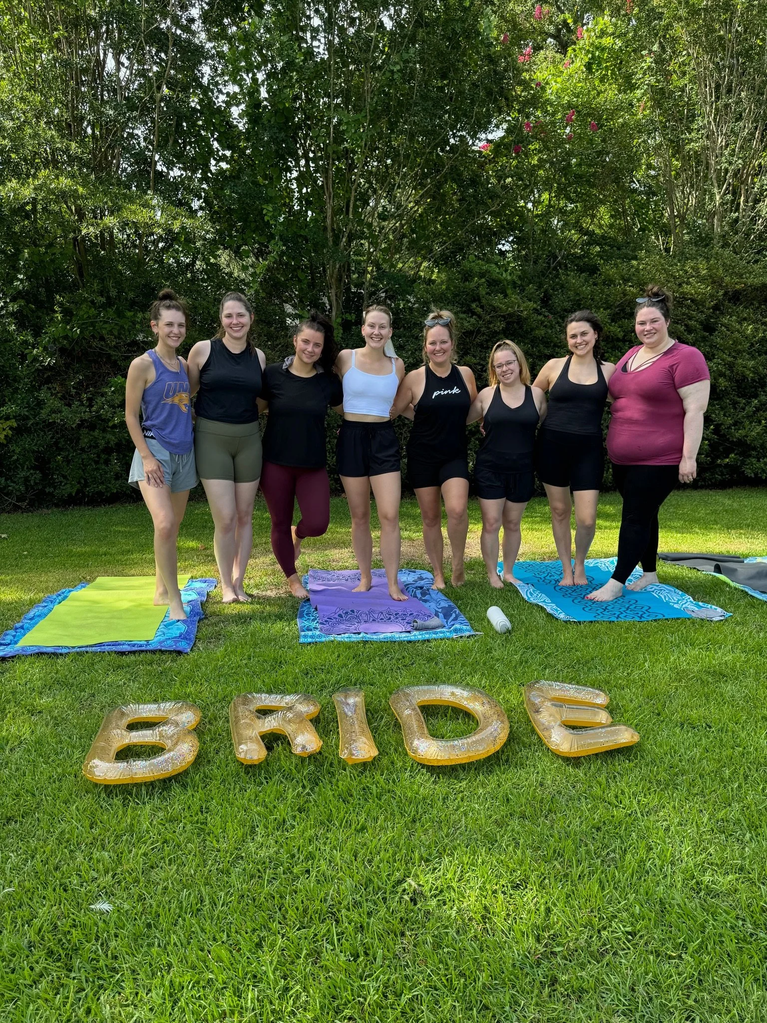 Charleston Bachelorette yoga class at White Point Gardens with Serenity Tree Yoga