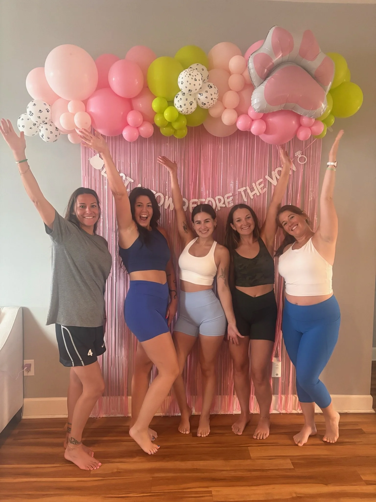 Bride smiling after a memorable private yoga experience during her Charleston bachelorette weekend. 