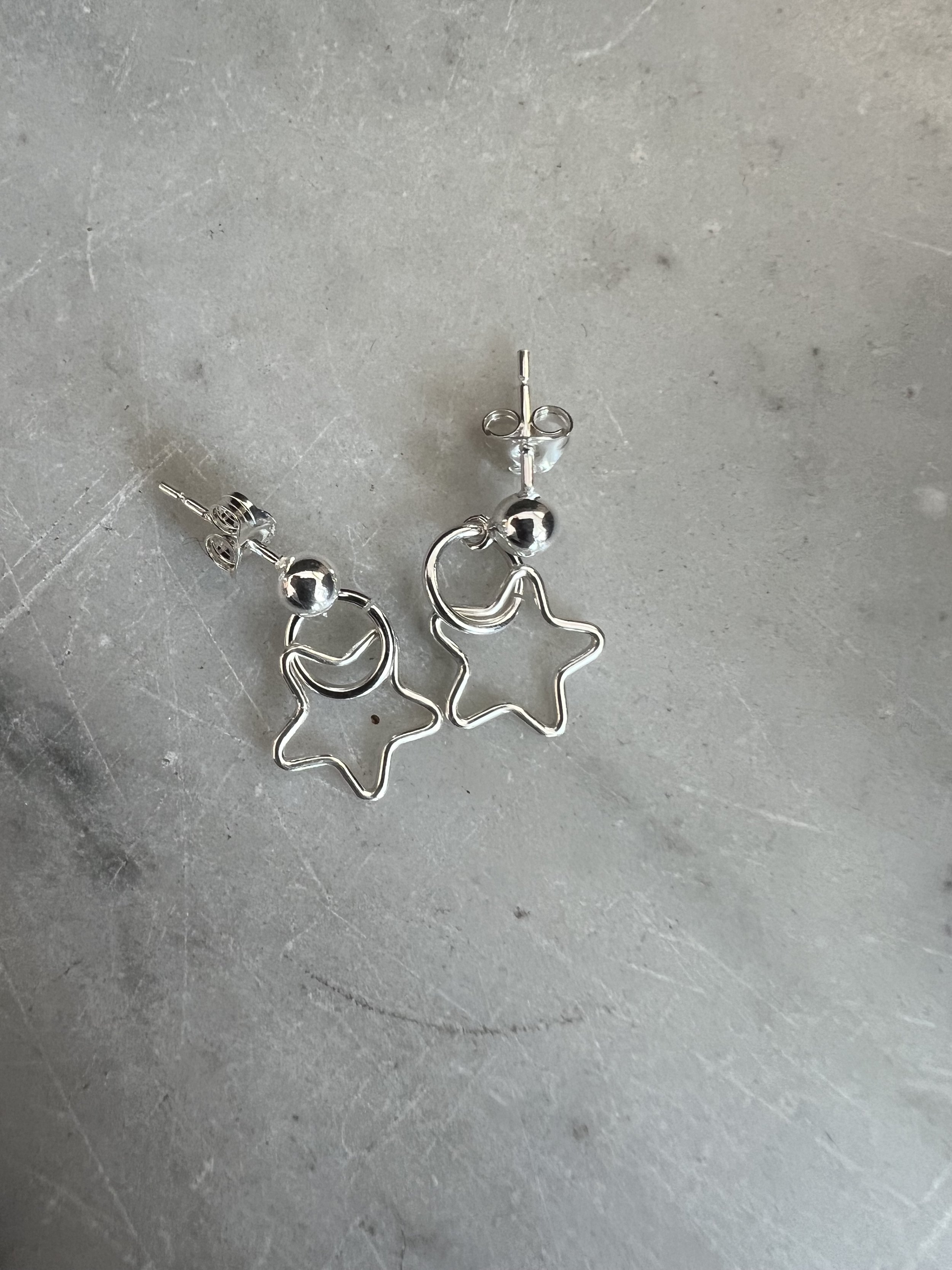 Silver Star Charm earrings