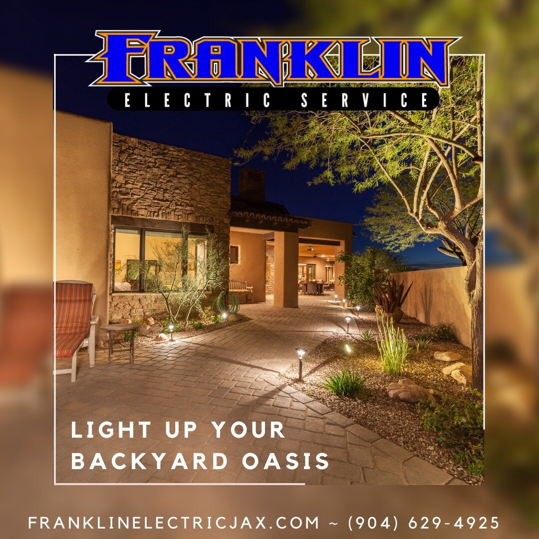 From dusk till dawn, we're the spark that turns your backyard into a masterpiece. 🌟 Franklin Electric Services: Bringing light, life, and laughter to your outdoor oasis. 💡✨ 

#OutdoorOasis #BackyardLighting #IlluminateYourSpace #LightUpTheNight #Ba