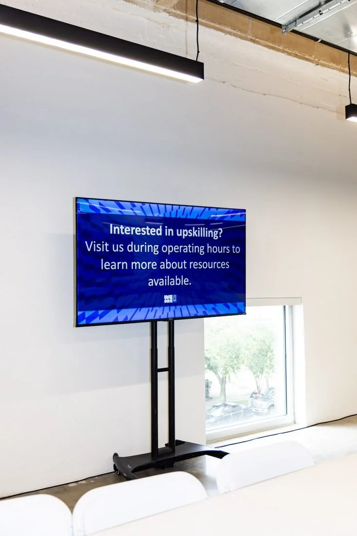 Worker upskilling resources sign