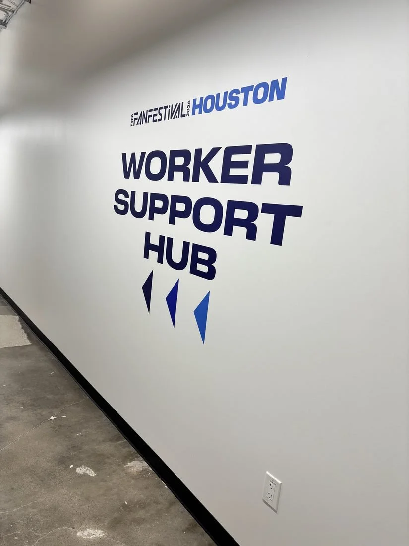 Worker Support Hub wall sign