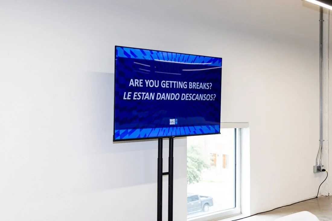 Worker break sign