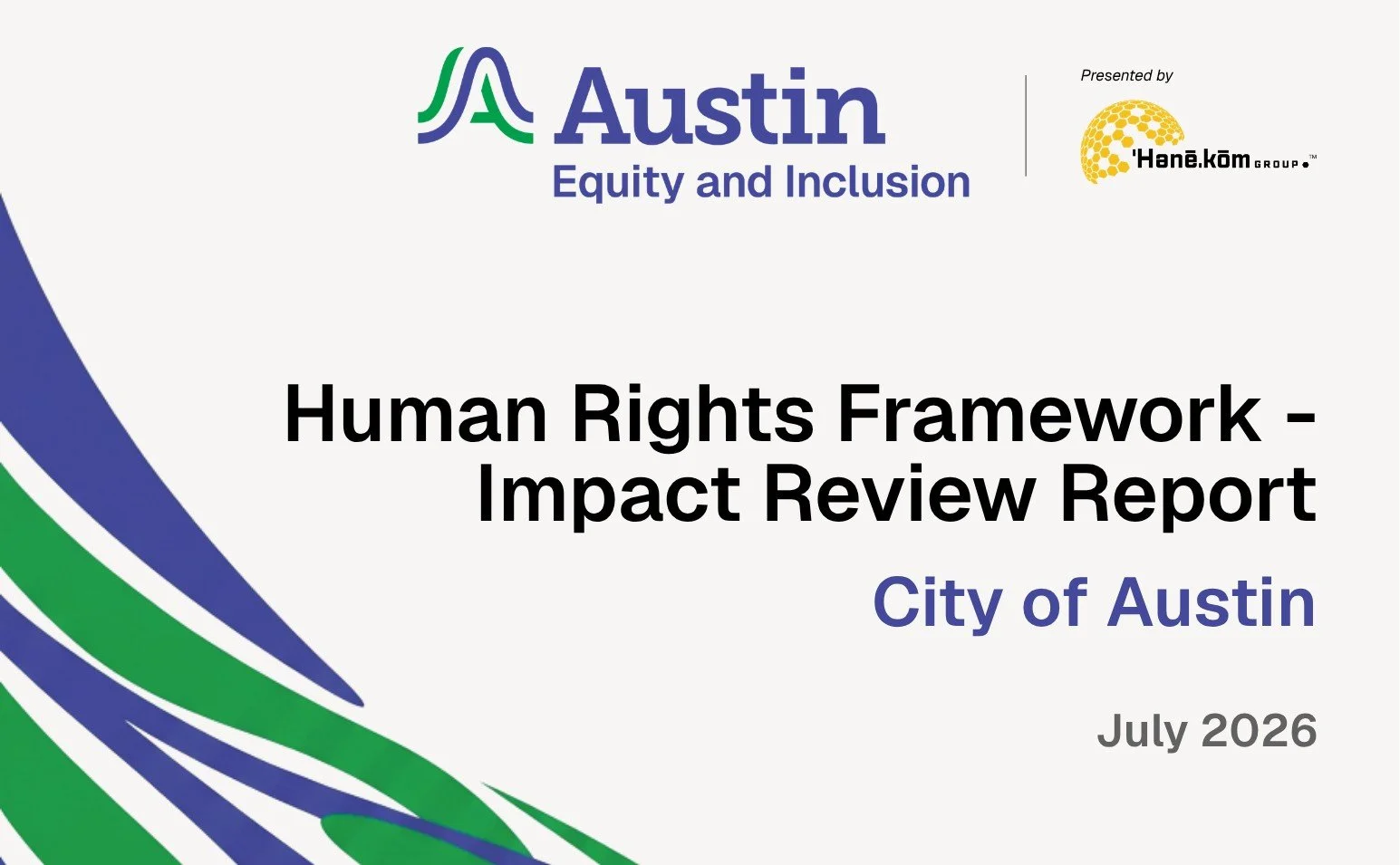 City of Austin Human Rights Framework Impact Review Report cover