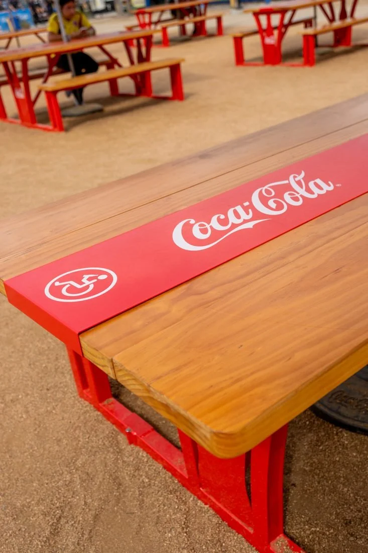Accessible Coca-Cola table