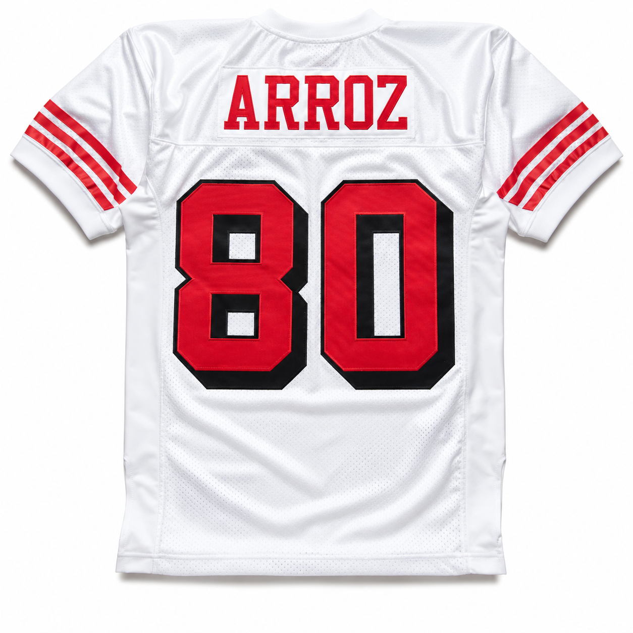 White Football Jersey with “ARROZ” and 80.png