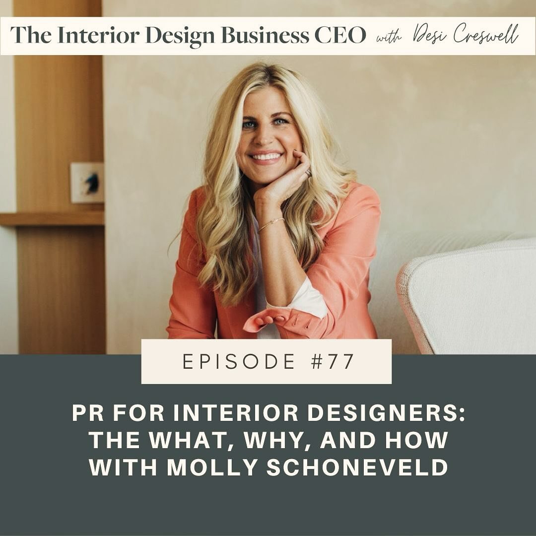 From the best type of PR for your design business to insider tips for getting published, our Founder/CEO @molly.schoneveld covers it all on the new episode of The Interior Design Business CEO with @desicreswell. Tune in at the 🔗 in story to hear how