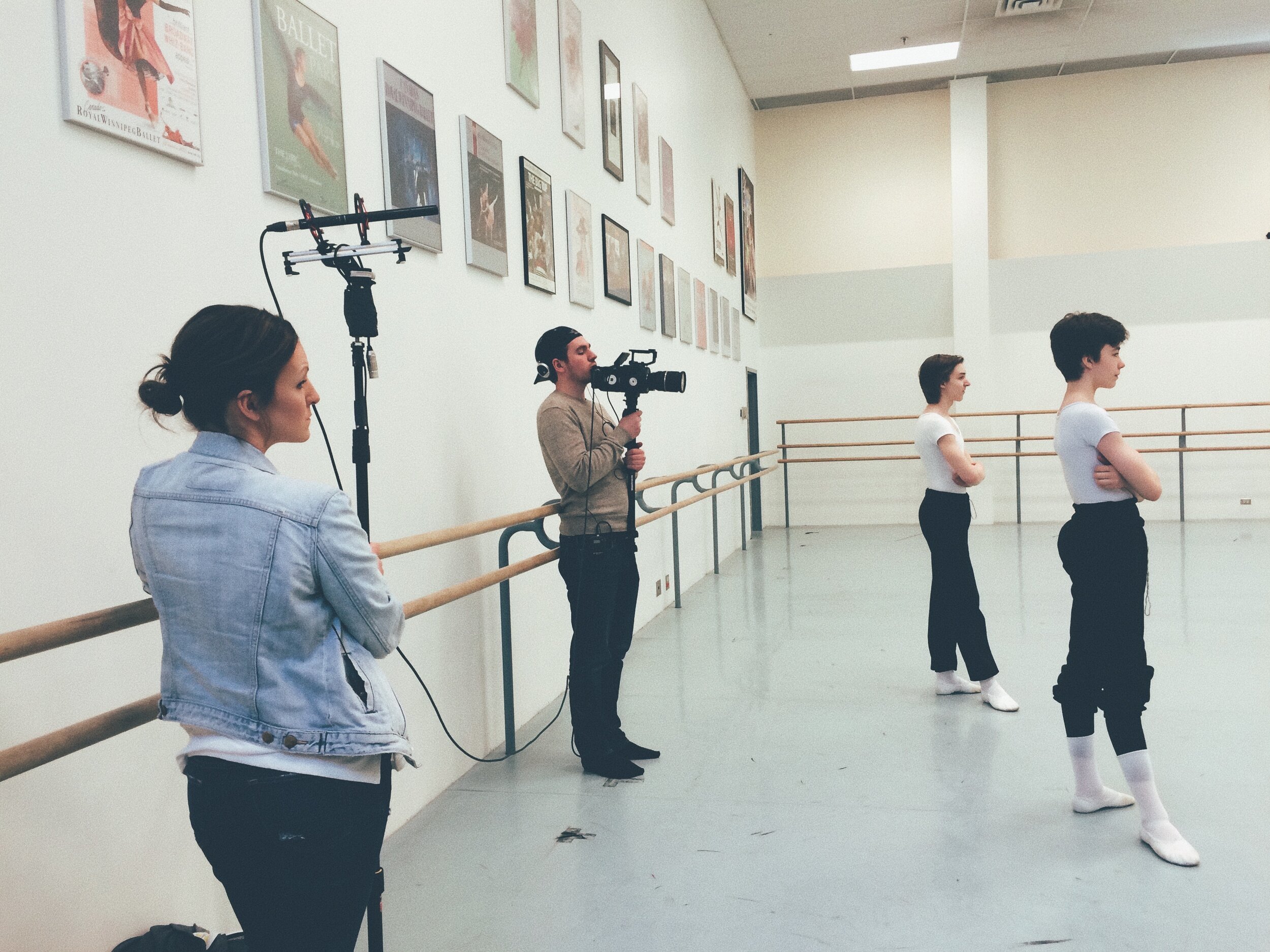  On location at the Royal Winnipeg Ballet shooting Les Boys du Ballet, 2015 