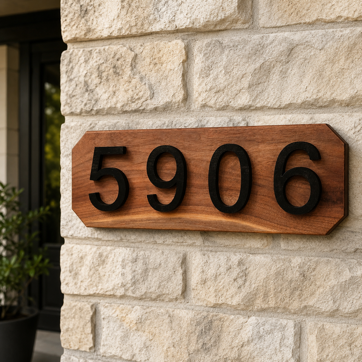 Address Plaque - Walnut
