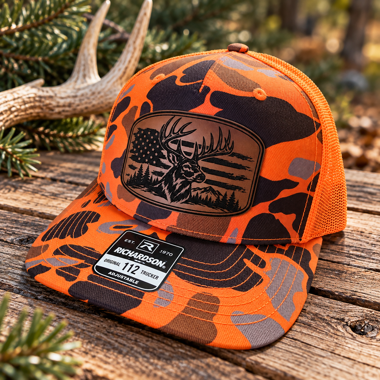 Laser Cut & Engraved Trucker Hats - Hunting Addition