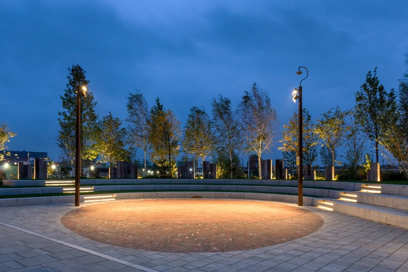 Southall Central Gardens
Sustainable lighting scheme with low impact on the 
local fauna for the new residential development 
of Southall, London
