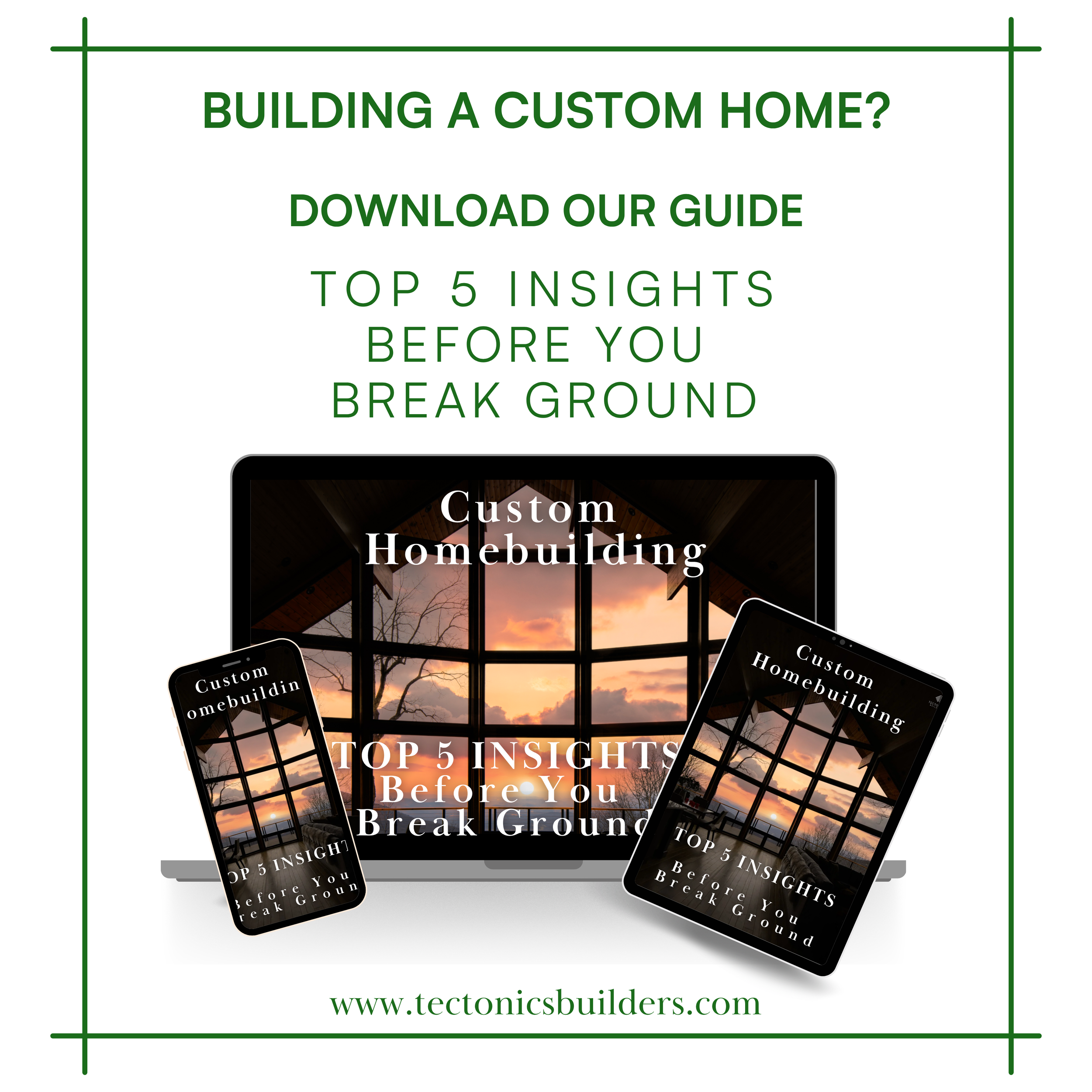 Free custom homebuilding guide from Tectonics Builders with top five insights for planning a custom home in Nelson County, Central Virginia and the greater Blue Ridge region.