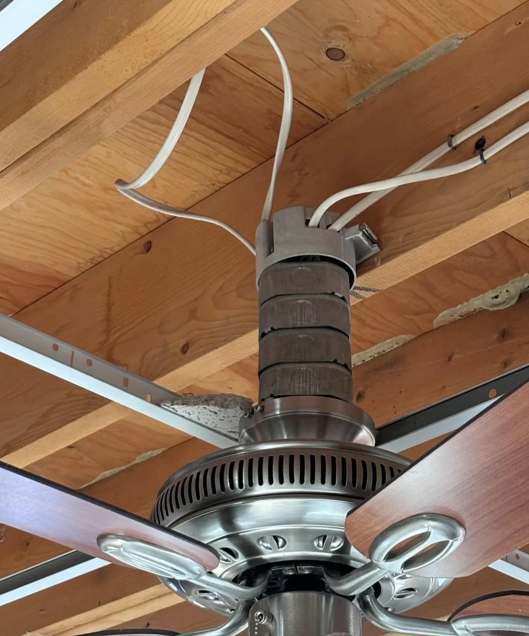 Hahahaha Look at how wild of an installation this is. 4 box extensions to get to the ceiling grid elevation.