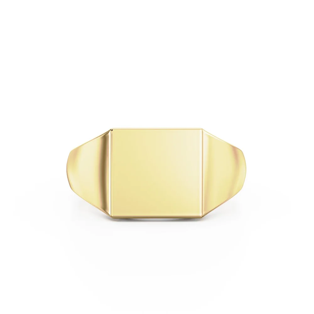 Gold Signet Laser Ring Engraving Heavy Weight 9ct Yellow Gold