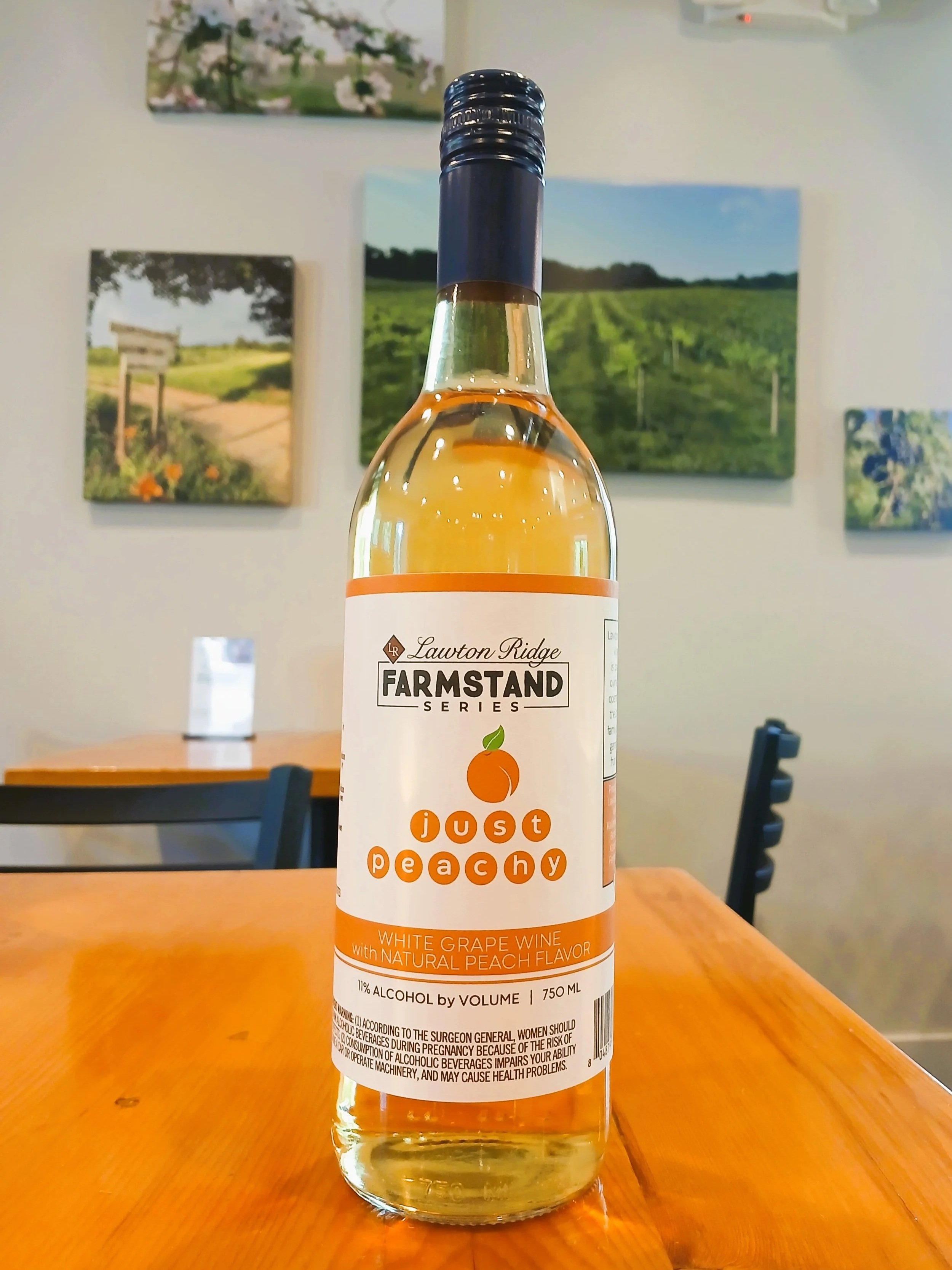 just peachy fruit wine bottle