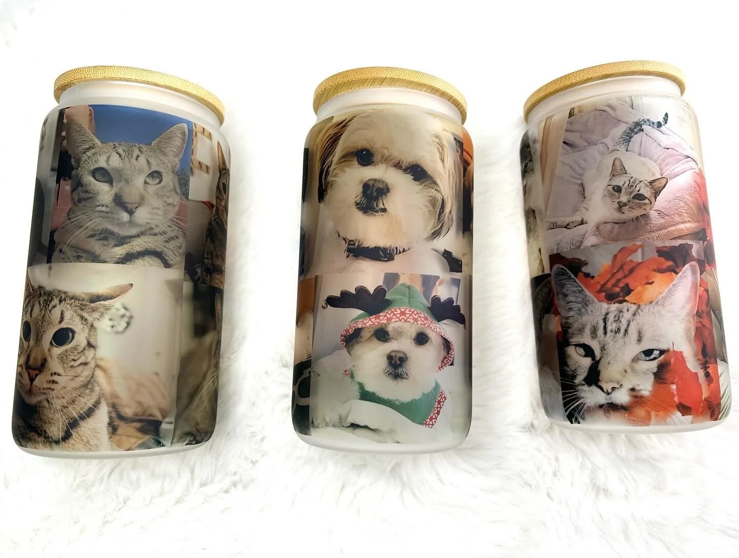 Photo Collage Glass Tumblers