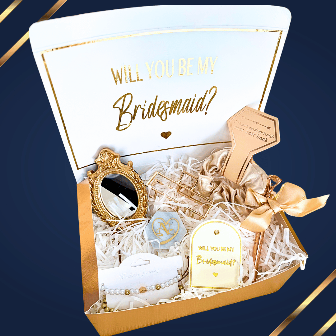 Gold Bridesmaid Proposal Gift Box