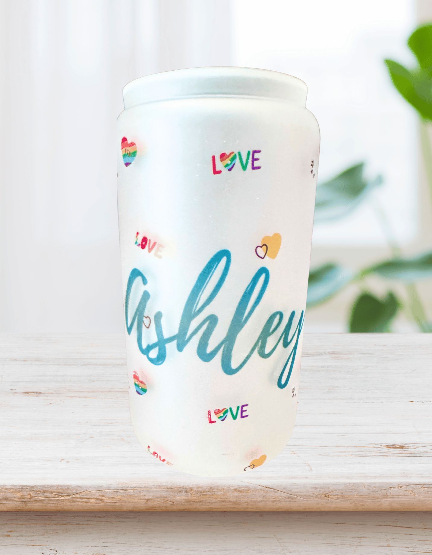 Personalized Pride glass tumblers for bachelorette parties and celebrations in San Diego.