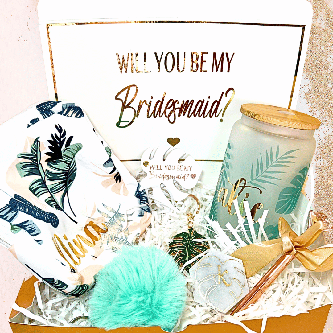 Tropical Bridesmaid Proposal Gift Box