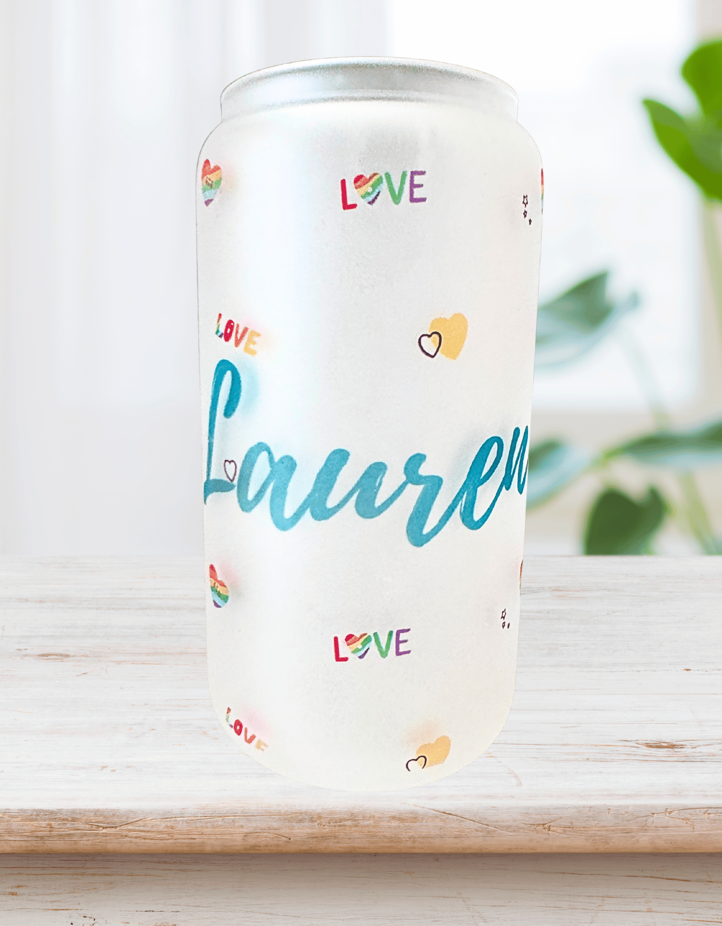 Personalized Pride glass tumblers for bachelorette parties and celebrations in San Diego.