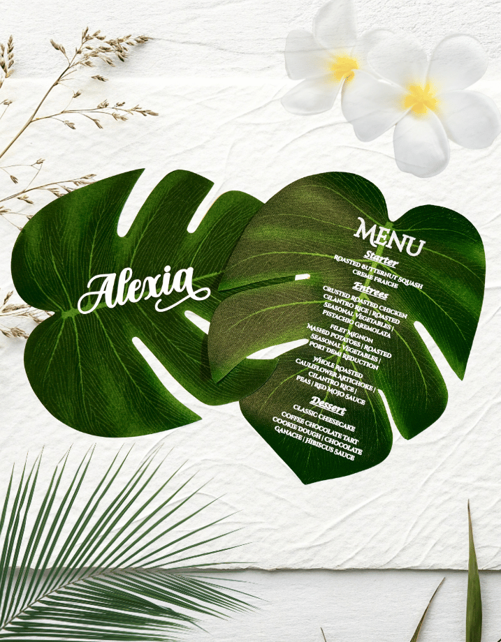 tropical-monstera-leaf-wedding-dinner-menu-sign.png