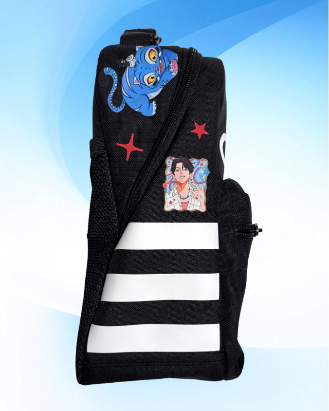 K-Pop Demon Hunters Saja Boy insulated lunch bag with personalized name, custom school lunch tote for kids and fans