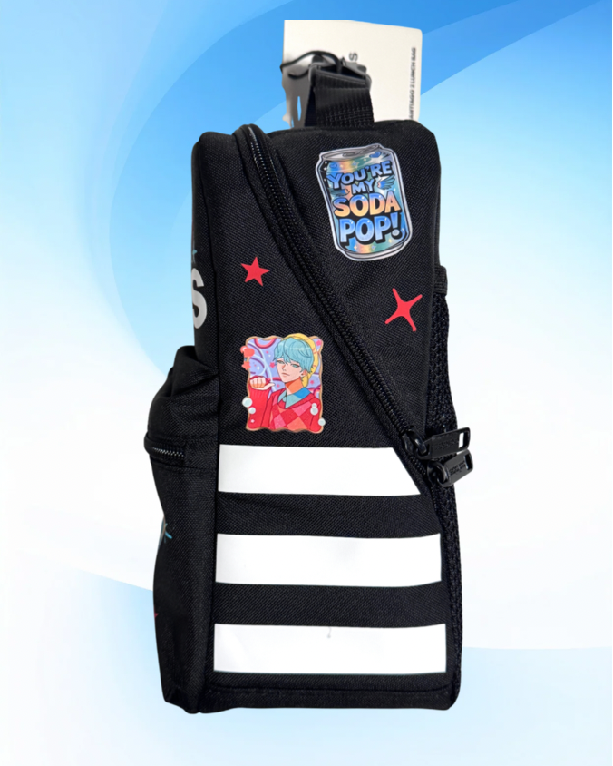 K-Pop Demon Hunters Saja Boy insulated lunch bag with personalized name, custom school lunch tote for kids and fans