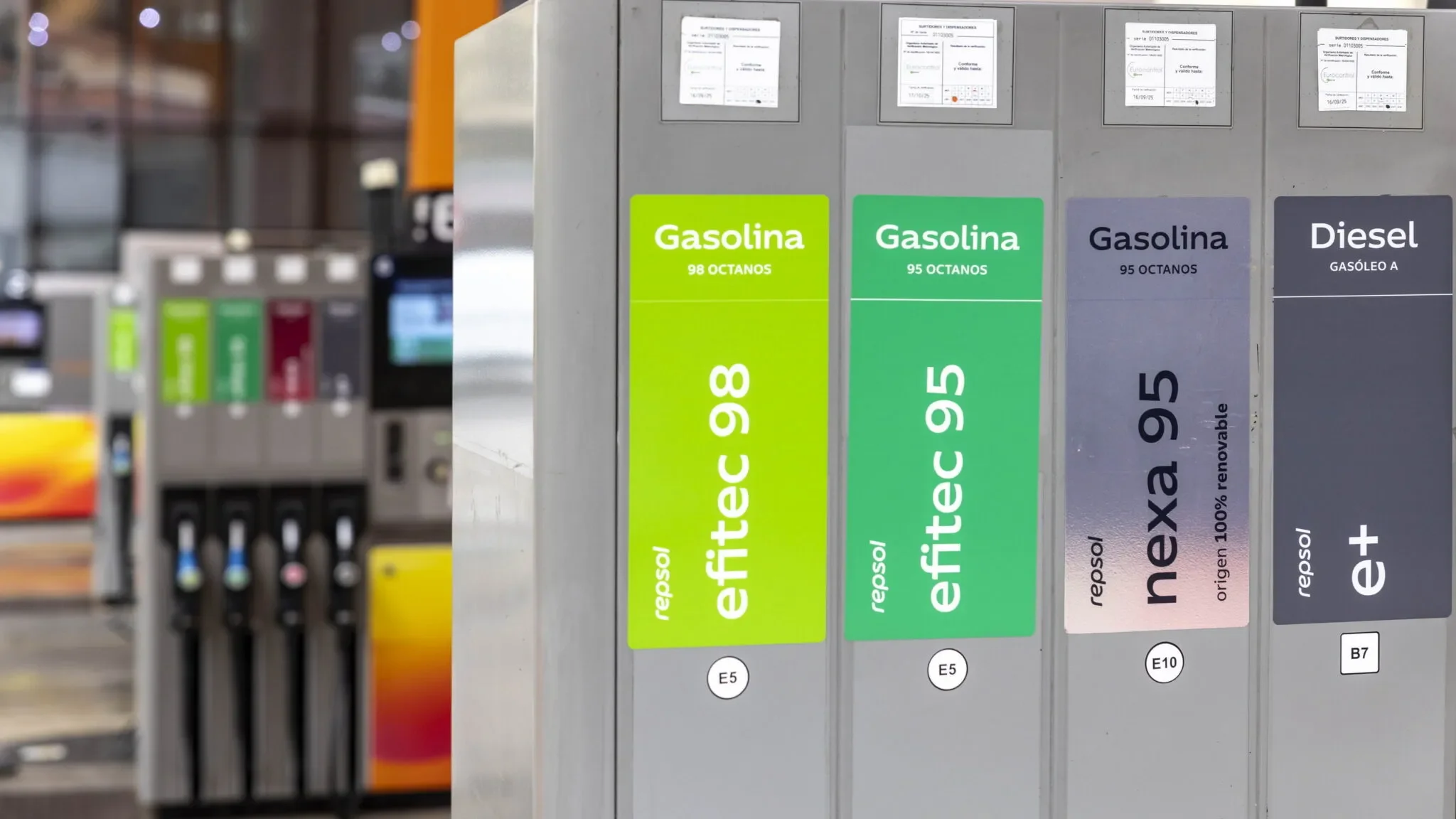Repsol Nexa Fuels at Petrol station in Spain