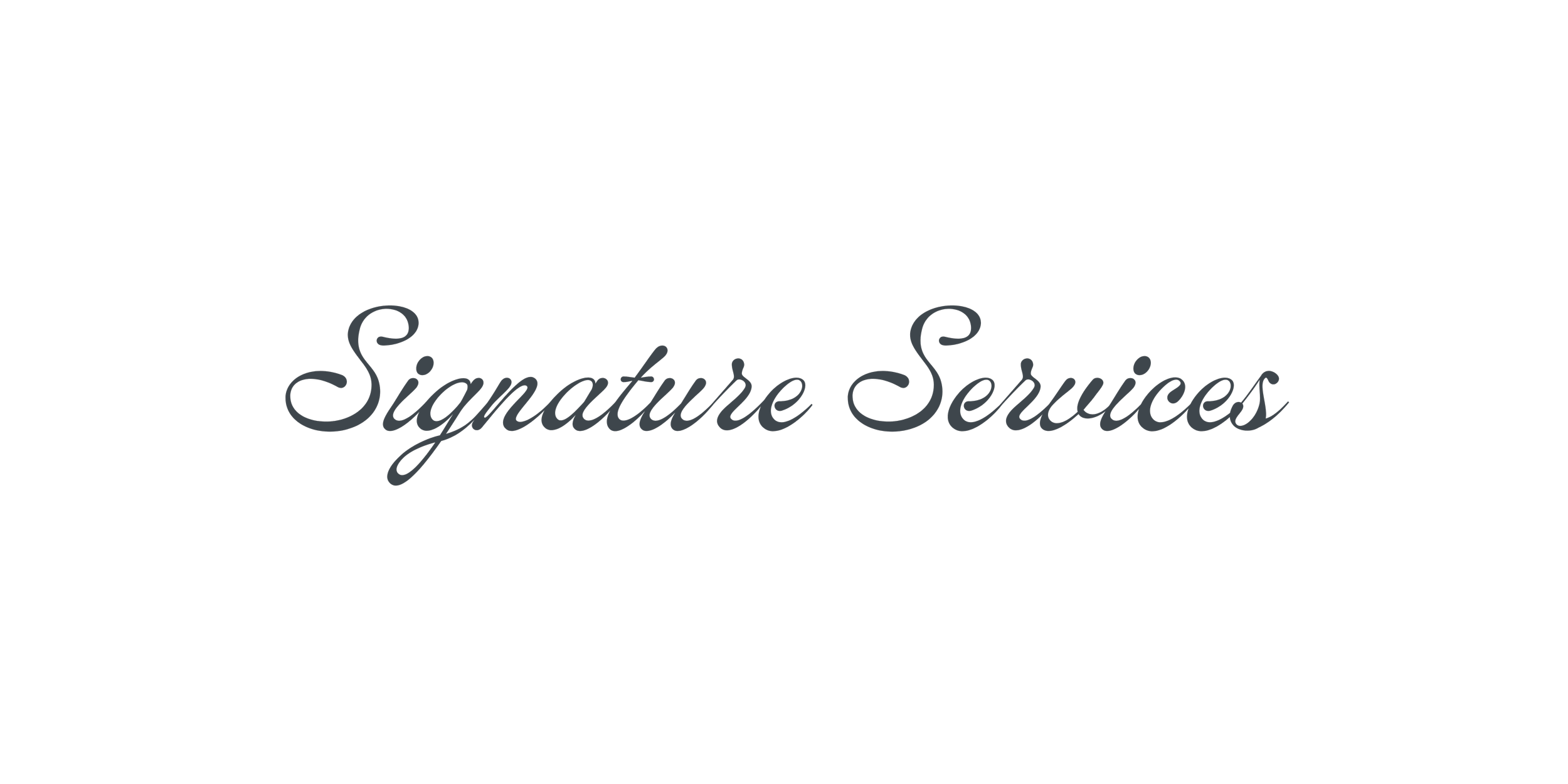 Heading with elegant cursive font that says 'Signature Services' for Awakened Astrology with Vanessa.