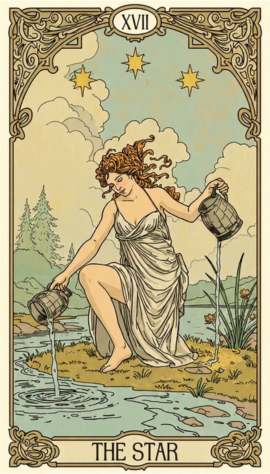 Star Tarot Card with client testimonial: “Your vibe and intuition is soothing, spot-on and incredibly maternal and loving."  