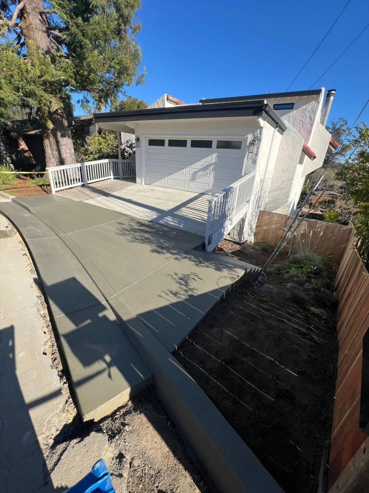 New concrete driveway installation at a Santa Cruz County home