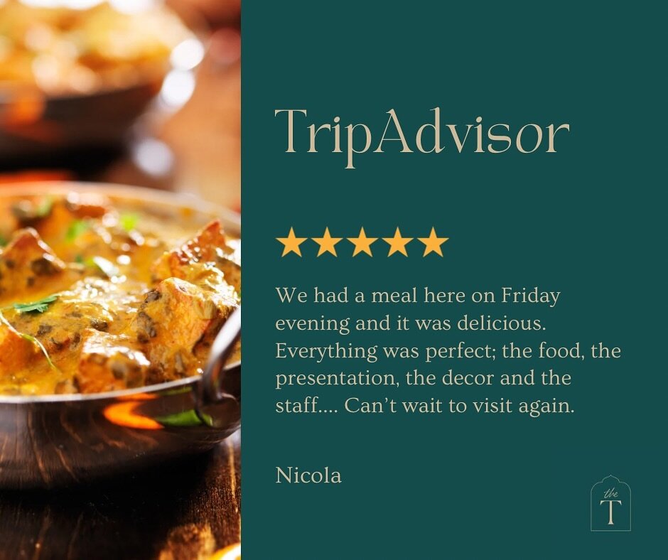 Grateful and honored to receive a glowing 5-star review on TripAdvisor🌟 Thank you for the love and support, it means the world to us! ❤️ #TandooriMelksham #IndianRestaurant #melksham #FiveStarReview #Grateful #wiltshire