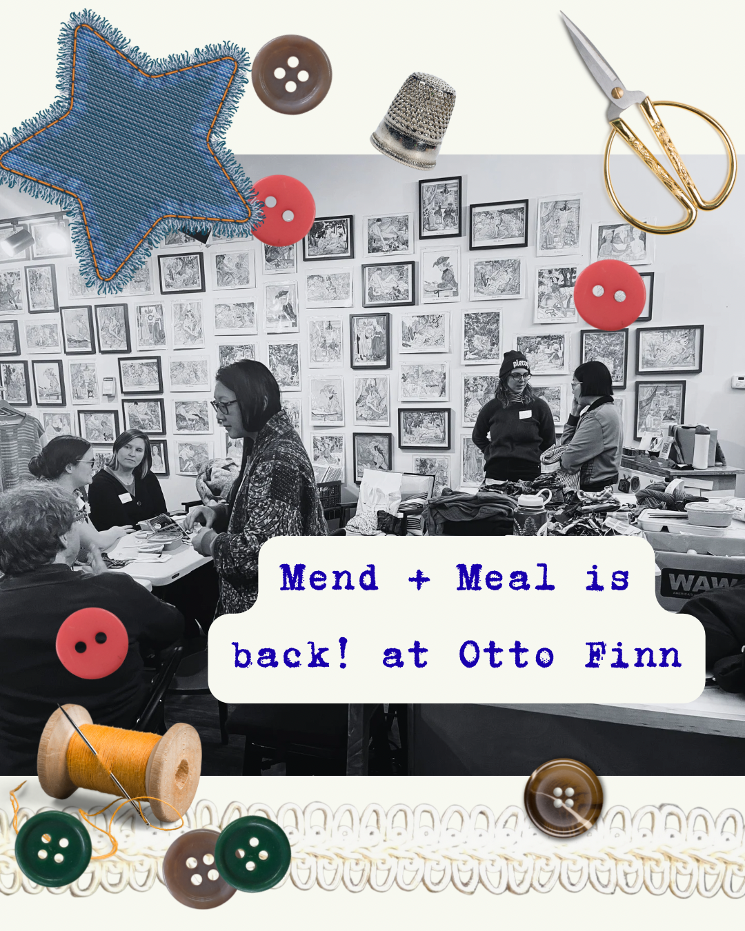 Mend & Meal with Old Flame Mending at Otto Finn