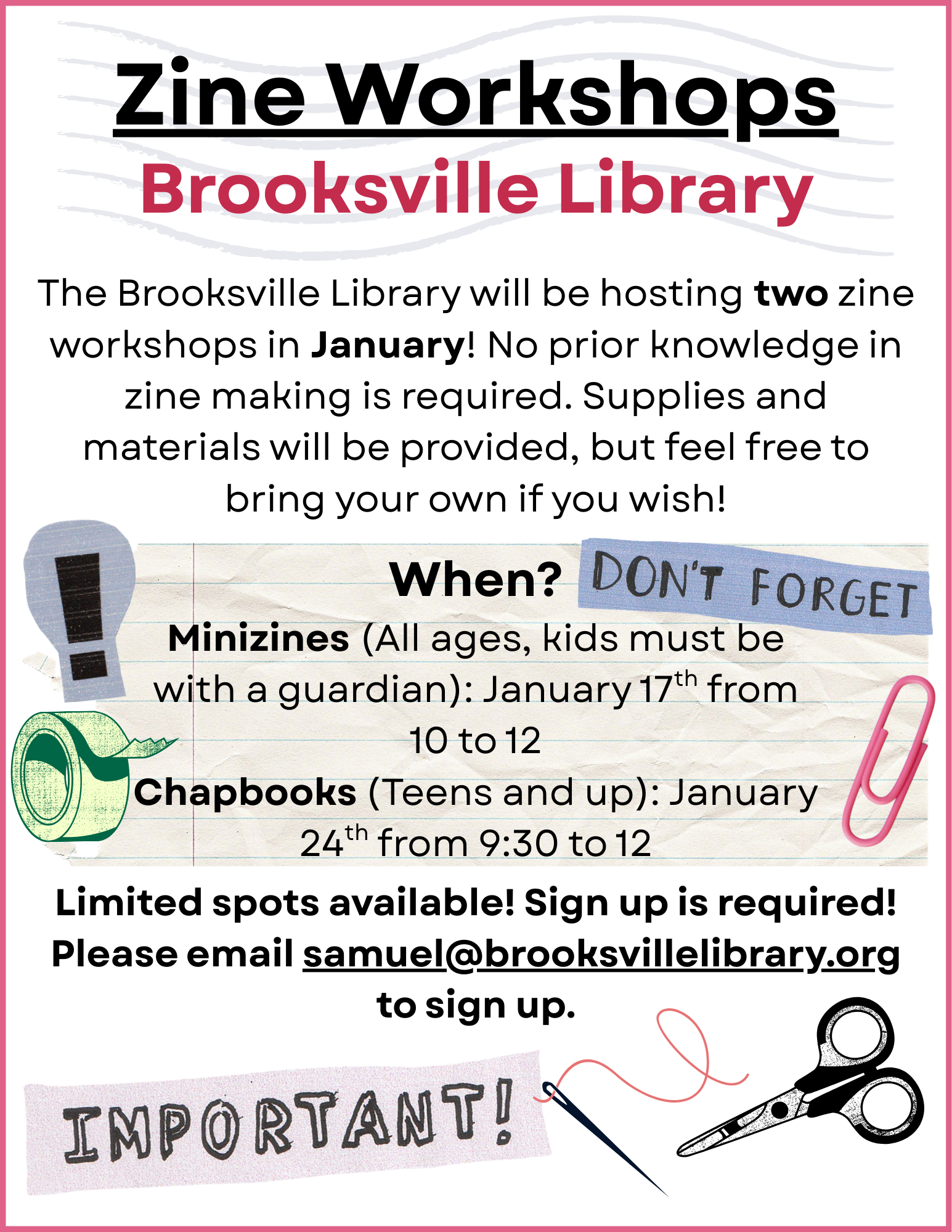 Chapbook Zine Workshop