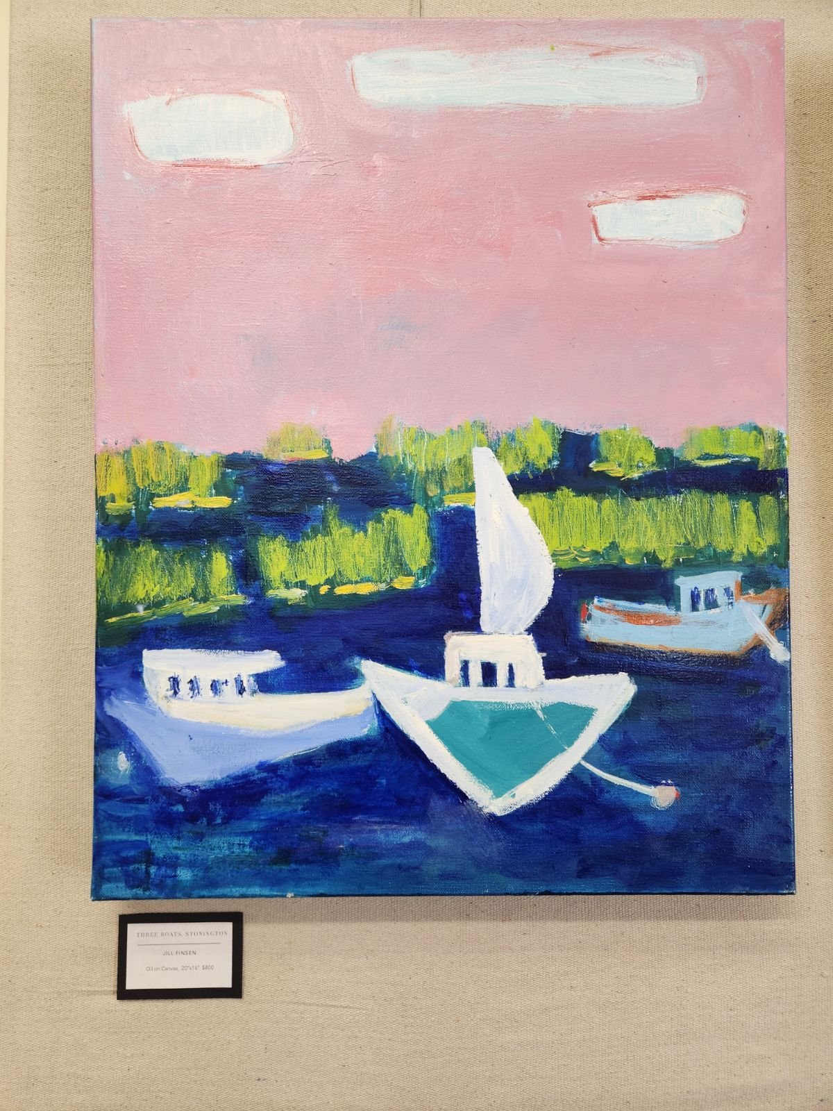 Jill Finsen - Three Boats, Stonington, $800
