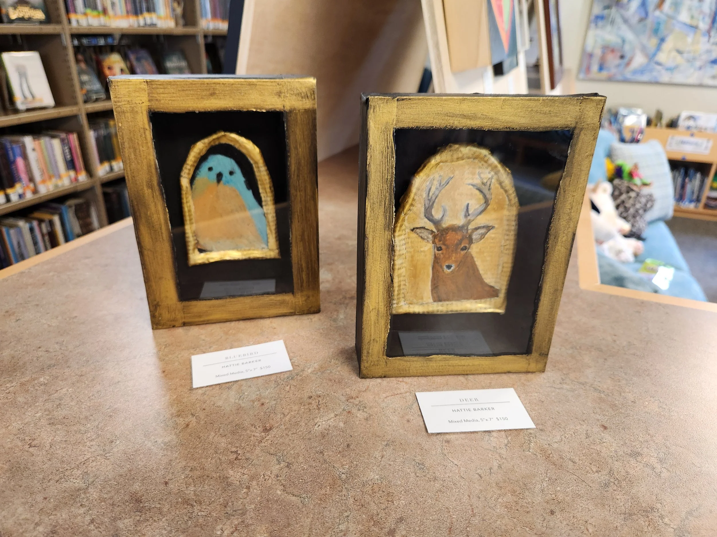 Hattie Barker - Deer & Bluebird - SOLD