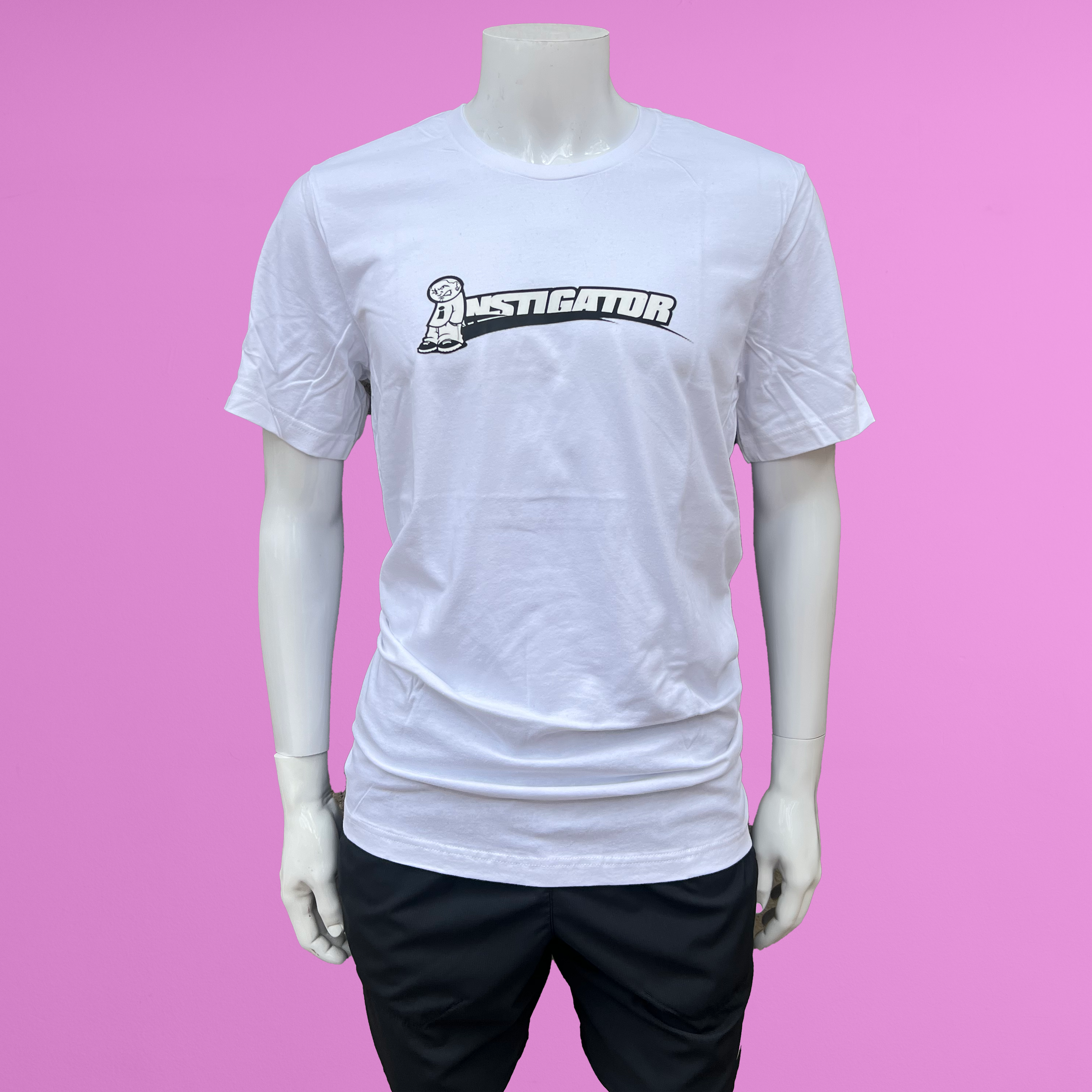 Instigator_Classic Logo_White Tee-webstore_BACKGROUND PINK.png