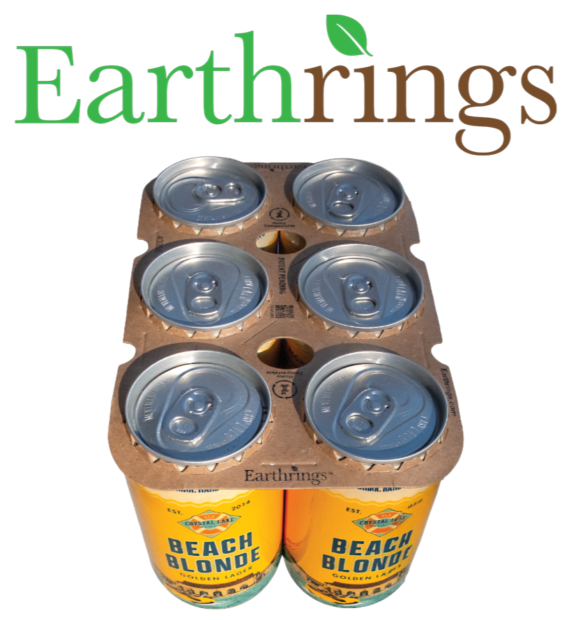 Smart sustainable packaging replacing plastic rings with durable, eco-friendly cardboard can carriers