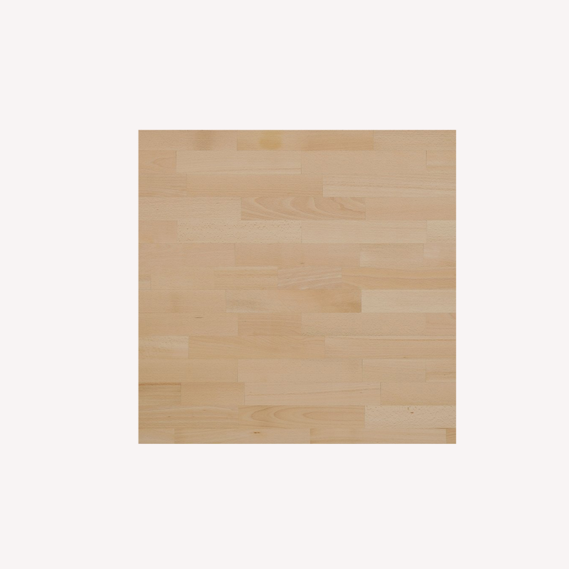 Tischplatte aus keilgezinktem Massivholz in Buche oder Eiche