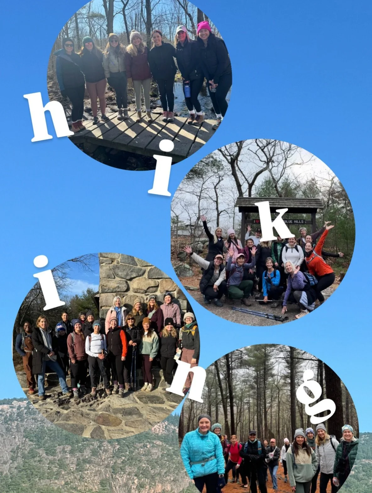 the hiking crew✨🥾🍃

want to join us?? monthly hikes outside of Boston, MA!

explore new trails, be in nature, make new friends, &amp; get a great workout. no better way to begin a weekend imo 👌🏻

UPCOMING:
🍃 Sept 19 &mdash; 8am (women&rsquo;s)
?