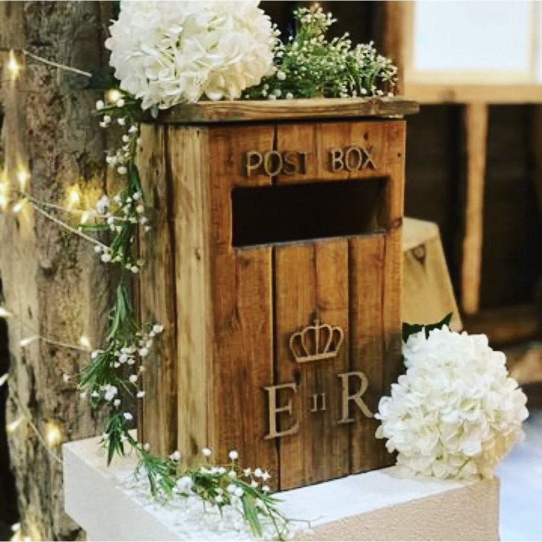 Rustic wedding post box