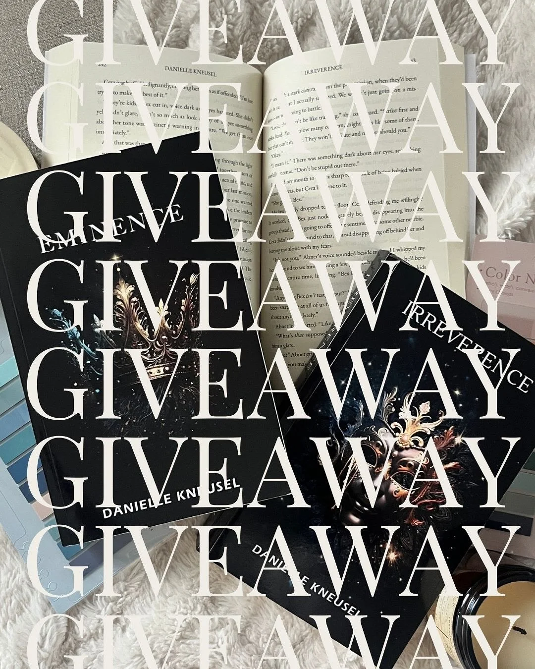 To celebrate one year of freelance editing, I’m giving back to YOU! 🎉 
A nod to where it all began with my very first book (Irreverence, book 2), you can win all three books in the Eminence trilogy by @dani.k.author 📖 
Here’s how to e