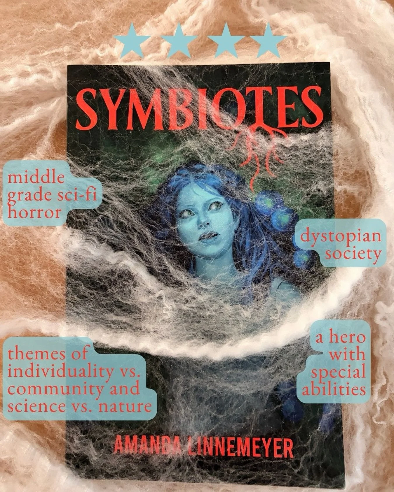 🎃 Happy October to all my horror lovers! 🎃 
Symbiotes is the perfect quick and spooky read for this month. From the first page, we dive into a dystopian society centered around mushrooms that give its citizens certain abilities. And Sora and her g