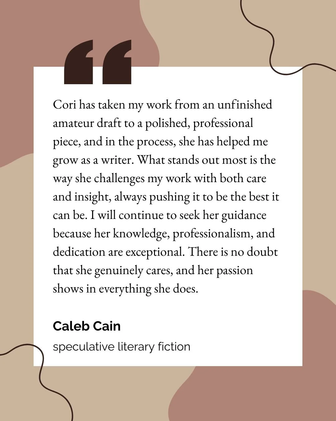 Caleb testimonial