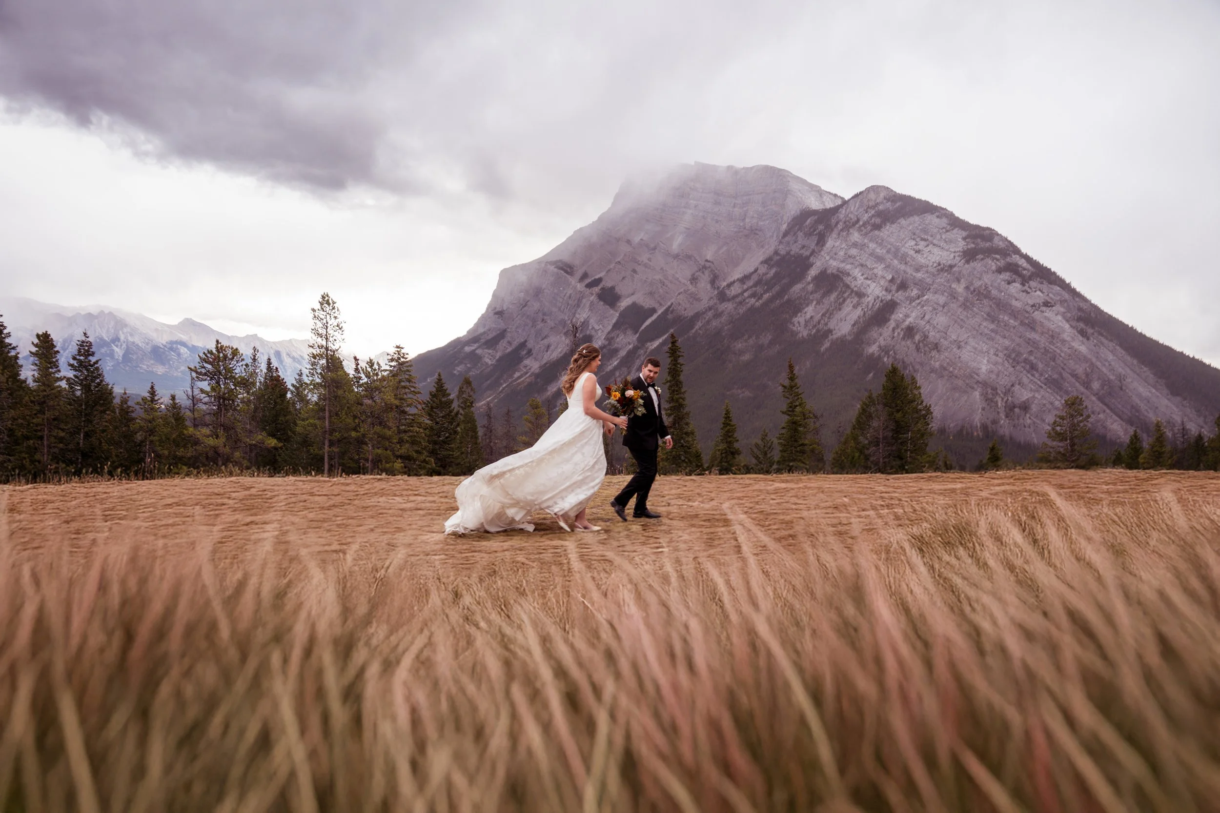 Ryan &amp; Kaeleigh’s Tunnel Mountain &amp; Buffalo Mountain Lodge Wedding in Banff | Late Fall Wedding in the Rockies