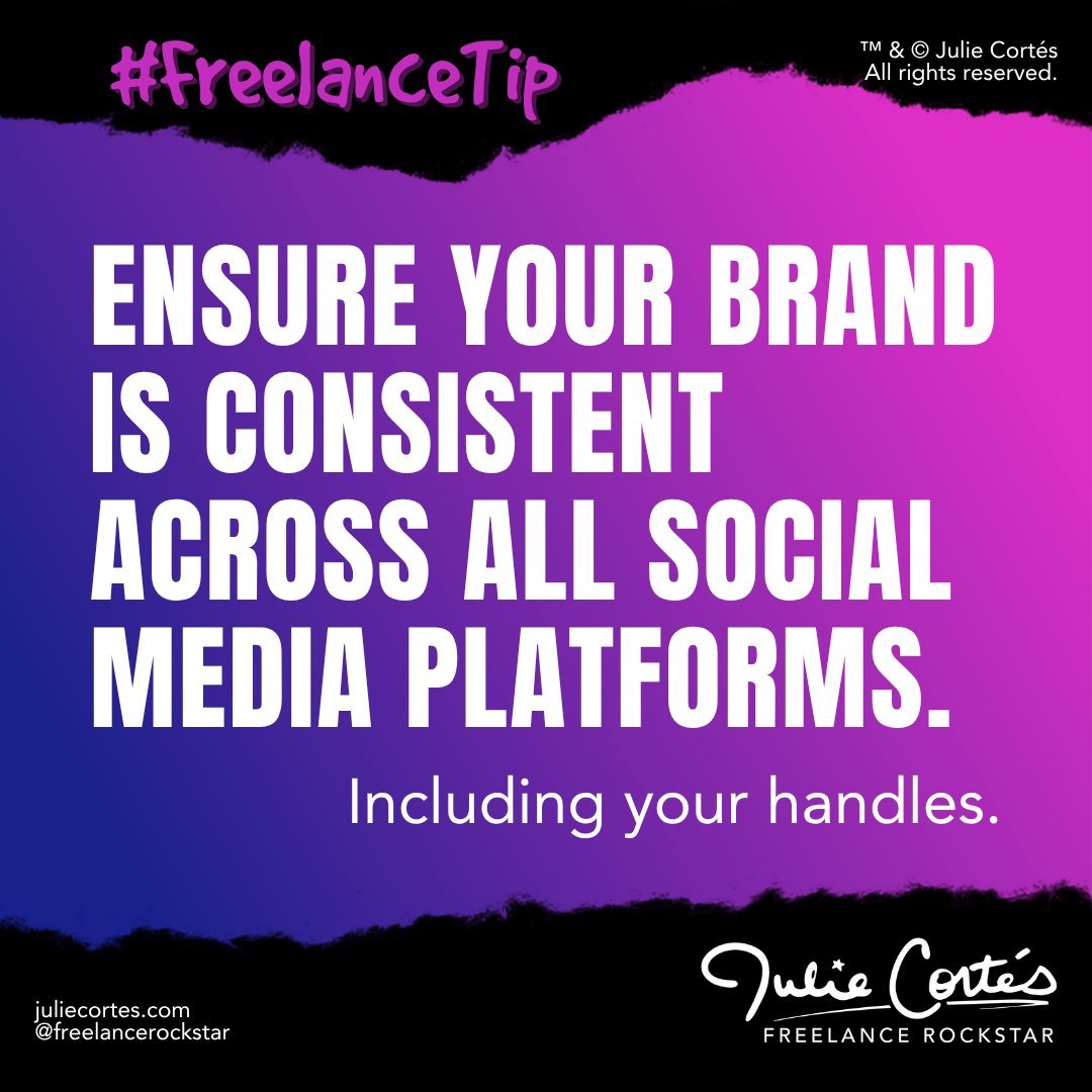 Read this if you want a kickass brand: 🔥

Good branding means being consistent in all areas ... including your social media. 

Not only do you want your avatars, cover photos and bios to be consistent across the different platforms, you ALSO want yo