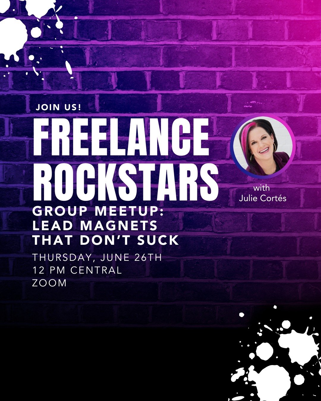 Let's face it: You don&rsquo;t need more hustle. You need a magnet. 🎯

Waiting on referrals? Posting nonstop but still crickets?
Your freelance biz might be missing one thing: a lead magnet that actually works.

Join me for a FREE online meetup made